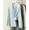 Blusa casual talla plus para mujer 100 kg Nuevo diseño de principios de otoño con un elegante lazo y dobladillo con volantes para chicas con curvas 0844