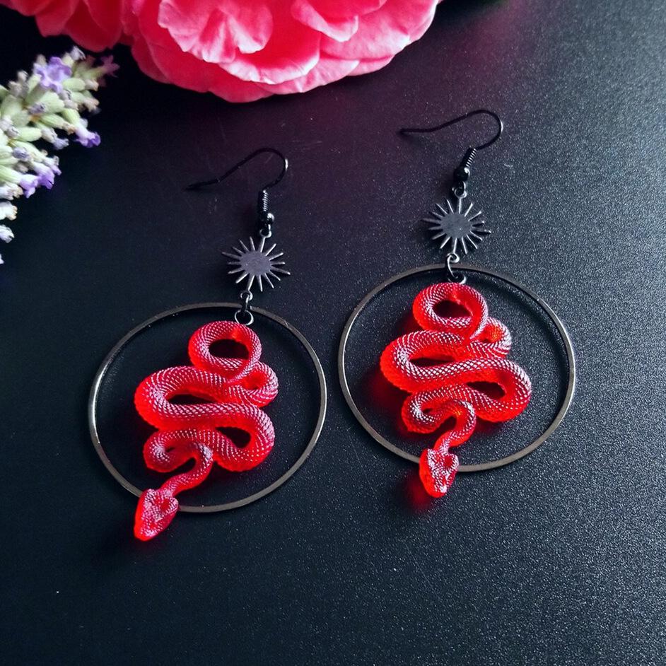 AQ-3870-黑色耳环-黑色蛇