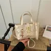 Bolso de mano acolchado estilo Chanel transfronterizo, simple y elegante, bolso cruzado tipo cubo de gran capacidad para el día a día, bolsa tipo cesta de verduras