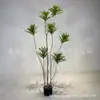 Planta en Maceta de Lirio de Bambú de Forma Especial para Simulación, Planta de Piso para Sala de Estar Interior, Adornos en Maceta, Planta Verde Decorativa Grande, Estilo Nórdico