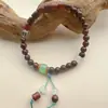 Pulseras de Nudo de Bambú con Cuentas Redondas de Sándalo Rojo, Pulseras con Fragancia de Sándalo, Joyería de Madera, Pulseras para Transmisiones en Vivo de Venta Ambulante para Mujeres