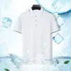 Camiseta masculina de algodão mercerizado de manga curta verão 2023 casual respirável moda gola polo atacado
