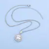 Colgante de moda de imitación de moissanita de 5 quilates con diseño de girasol completo de diamantes, cadena para la clavícula, venta al por mayor desde el fabricante