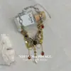 Collar con Borlas de Mariposa de Pedrería de Alta Resistencia para Mujer, Cadena para Clavícula Estilo Maillard Vintage Otoño e Invierno, Cadena para el Cuello Moderna y de Alta Gama