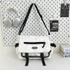 Bolso Bandolera Grande Estilo Ropa de Trabajo para Viajeros Hombres, Bolso Cruzado Estilo Japonés Ins Estilo Hong Kong para Estudiantes Mujeres, Bolso de Lona para Clase, Bolso Ita