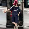 Conjunto de Verano para Niñas 2026 Nuevo Estilo Camiseta Rayada de Manga Corta Casual y Pantalones Cortos Ligeros Conjunto de Dos Piezas para Niños Mayores