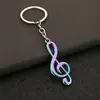 Regalo Creativo y Práctico Personalidad Nota Llavero de Metal Publicidad Colgante Pequeño Símbolo Musical Cadena de Llavero Anillo Cadena Colgante