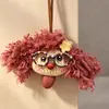 Lindo chaveiro de cachorro com a língua para fora, pingente de desenho animado natural, sementes de terapia sonora curativa, popular em áreas cênicas, chaveiro divertido e fofo
