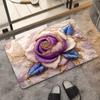 Alfombrillas de Piso para Baño Estilo Retro, Alfombrillas de Piso de Lino para el Hogar, Absorbente para Puerta de Baño, Secado Rápido, Resistente a Manchas, Alfombrillas de Piso Antideslizantes al por Mayor