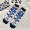 Calcetines de Algodón Puro de Dibujos Animados para Mujer Transfronterizos, Lindos Calcetines Rectos para Niñas Estilo Universitario, Calcetines Desodorantes para Estudiantes para Primavera y Otoño