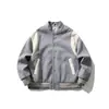 Rumen Meng Marca Americana Moderna Jaqueta de Baseball de Lã Jaqueta Casual Oversized Masculina Outono Solta Casal Roupa Esportiva para o Dia a Dia