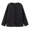 Aliexpress Venta al por Mayor 2025 Otoño e Invierno Nueva Ropa de Mujer Transfronteriza Europea y Americana, Chaqueta Holgada Casual de Algodón con Aberturas en Ambos Lados