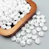 Cuentas Semitransparentes con Patrón de Agujero Único de 1 cm del Fabricante, Cuentas Planas Redondas Semiacabadas de Jade Imitación, Cuentas Perforadas Hechas a Mano para Manualidades