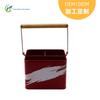 Cesta portátil roja para cuchillos y tenedores, cesta de hierro galvanizado para guardar vajilla, cubo para guardar vajilla de cocina para el hogar
