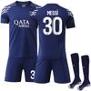 2024-25 Nuevo Traje Deportivo 10 Dembele Ropa de Fútbol de Club 30 Messi París Tres de Visitante
