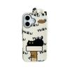 Bonita funda de teléfono con diseño de gato negro tridimensional para Apple iPhone 16 Pro Max, iPhone 15, diseño creativo de 14 pulgadas, diseño coreano de 13 pulgadas para mujeres.