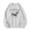 Sudadera Casual Versátil Holgada de Cuello Redondo con Estampado de Letras de Cachorro de Dibujos Animados de Nicho Americano Nuevo para Otoño e Invierno
