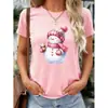 Camisa Casual de Algodón Puro para Mujer 2025, Cuello Redondo, Manga Corta, con Estampados Europeos, Americanos y del Sudeste Asiático, Talla Europea Transfronteriza