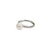 Caliente Todo Alrededor Plata Esterlina Plata S925 Soporte de Anillo Vacío DIY Accesorios de Plata Venta al por Mayor Soporte de Anillo Vacío para Perla de 8.0-8.5mm
