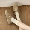 Novedad Primavera 2026 Retro Casual Planos Cobertura Total Estilo Birkenstock para Mujer Punta Redonda Tacón Oculto Hebilla de Cinturón Versátil Zapatos Planos