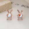 Aretes de Luna de Conejo para Mujer Plata de Ley 925 2022 Nuevo Diseño de Nicho Sentido de Diseño Clavo de Hélice Auricular Joyería de Oreja Elegante para Instagram