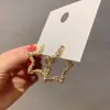 Pendientes de Diseño Coreano Dongdaemun Pendientes Huecos de Estrella de Cinco Puntas Pendientes con Forma de Corazón Pendientes de Nicho Accesorios para Orejas Simples y de Moda