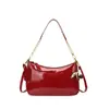 Bolso de Hombro/Mano de Cuero Patentado Color Sólido Versátil Moda Otoño 2026 con Cadena Texturizada Chic Lujo Ligero Trendy