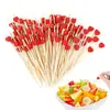 Amazon Corazón de Melocotón Corazón de Amor Brochetas de Fruta Mezcla de Colores Desechables Creativas Cóctel Hamburguesa Pastel de Cumpleaños Brochetas de Bambú