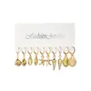 Moda Transfronteiriça Estilo Oceano Concha Estrela-do-Mar Concha Vieiras Pingente Fivela de Orelha de Cobre Cartão Conjunto de Várias Peças de Brincos Femininos