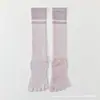 Meias de Yoga Color Block de Cinco Dedos para Mulheres, Meias Profissionais Antiderrapantes Absorventes de Impacto para Panturrilha, Meias para Esportes de Fitness Indoor, Dança, Pilates