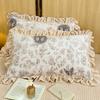 Fundas de Almohada Acolchadas de Encaje de Terciopelo de Leche Clase A, un Par de 48X74 Otoño e Invierno para el Hogar para Adultos, Individual