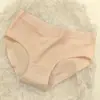 Roupa íntima 100% Algodão Feminina Estilo Japonês Cor Pura Algodão Puro no Fundilho Cintura Média Simples Sem Costura Respirável Calcinha Triângulo para Quadris de Meninas para Estudantes