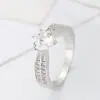 Anillo de Mujer Clásico Simple de Moda Europea y Americana, Joyería Transfronteriza Deseo, Seis Garras de Circonita, Venta Directa del Fabricante