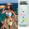Borda de renda retrô estilo francês, design color-block fresco e doce, maiô simples de duas peças para mulheres, efeito emagrecedor, conjunto de três peças
