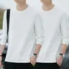 Camiseta masculina de manga longa, nova coleção primavera/outono 2026, base elástica, gola redonda, versátil e moderna