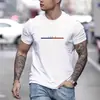 2025 Em estoque transfronteiriço Camiseta de manga curta Verão Europeu e Americano Nova Moda Casual Masculina Versátil Gola Redonda Camiseta de manga curta