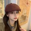 Ankora Sombrero Avanzado Estilo Sol Rojo Gamuza Retro Boina Mujeres Otoño e Invierno Sombrero de Artesano Sombrero de Trabajo Británico Hombres