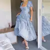Vestido largo de verano 2023 estilo princesa francés dulce con volantes, comercio exterior transfronterizo europeo y americano de Amazon, nuevo