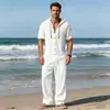 2026 Novo Verão Europeu e Americano Masculino Esportivo Casual com Capuz de Linho Manga Curta Solto Cardigã para Amazon Transfronteiriça