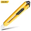 Cuchillo artístico Deli DL018B 018C 18mmSK5 mango de plástico acero inoxidable cuchillo para cortar papel expreso cuchillo para papel tapiz venta al por mayor