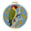 Kit de Materiales de Bordado con Aguja Perforada de Lana DIY Transfronterizo, Regalo de Bordado con Aguja Perforada Estilo Serie Floral de Dibujos Animados Hecho a Mano