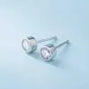 Pendientes de botón redondos de estilo vintage francés con circonita para mujer, modernos y versátiles para el día a día, disponibles en varios tamaños, Pendientes de botón para el cartílago de la oreja para mujer
