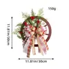 Decoração de Natal Transfronteiriça Pendurador de Porta Roda de Roleta de Madeira Guirlanda de Pinhas de Natal Estilo Country Europeu Americano