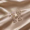 Brincos Femininos Populares Estilo Coreano com Contas da Sorte, Studs Versáteis Simples e Elegantes, Joia de Orelha Estilo Transmissão ao Vivo Atacado