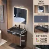 Gabinete de Banheiro Integrado Estilo Antigo em Nogueira Combinação de Banheiro Vaso Sanitário Lavatório de Rocha Madeira Maciça Pia Inteligente