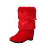 Botas de Nieve para Mujer para Otoño e Invierno, Botines que Aumentan la Altura con Lindo Moño para Navidad y Festival de Primavera, Festivas Botas de Boda para Mujer
