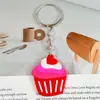 Chaveiro PVC Simulação de Sobremesa Borracha Macia Pingente de Metal Bolo Doce Ornamento Presente para Meninas Chaveiro Atacado