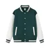 Jaqueta de baseball color block retrô americana, peça externa de malha air-layer 380G de corte solto, unissex, disponível para pedidos em grupo e personalização