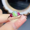 Anillo Popular de Ópalo Blanco Natural al por Mayor de Fábrica Plata S925 Incrustado Piedra Principal 5*7 Joyería de Lujo Venta Directa de Fábrica