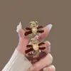 Elegante doce strass arco pato bill clipe grampo de cabelo 2024 novo high-end side forehead bangs hairpin